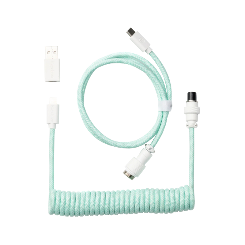 Keychron Coiled Aviator Cable - Mint/Straight available in South Africa