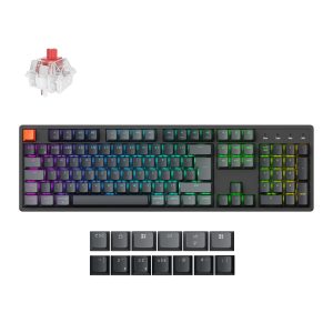 Keychron K10 QMK Full-size RGB Wireless Custom Mechanical Keyboard V.2 (Super RED Switch) – Black