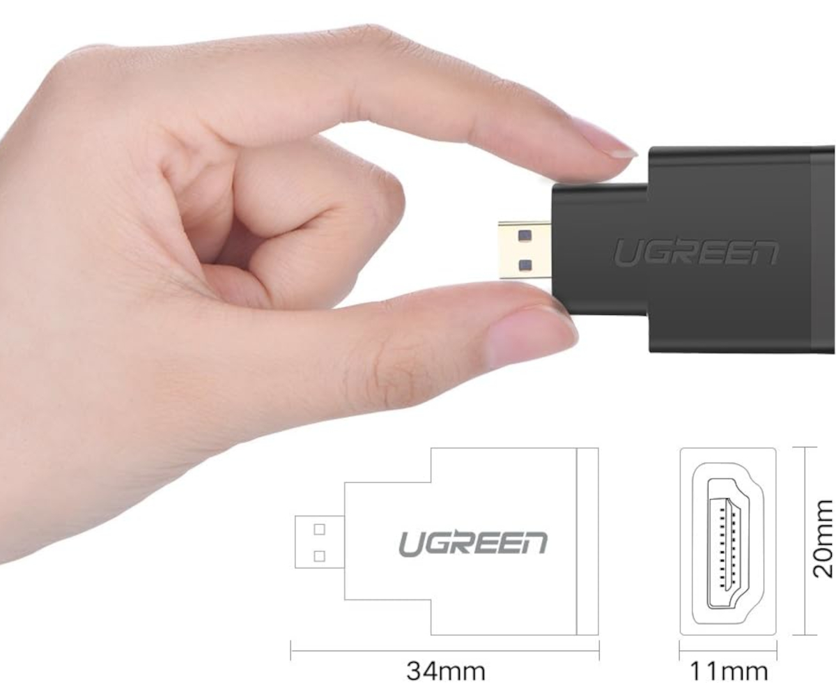 UGREEN Micro HDMI Male to HDMI Female Adapter – Black available in South Africa