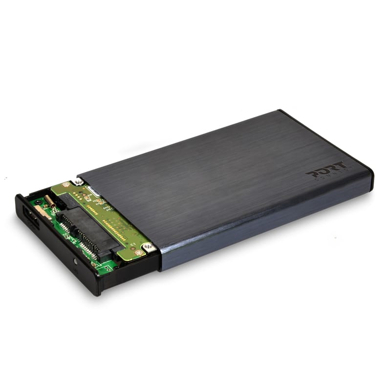 Port Connect 2.5" USB-C External HDD Enclosure Black - Image 4