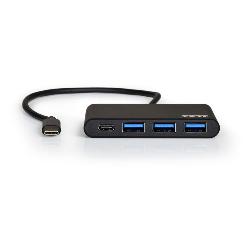 Port USB Type-C to 3 x USB3.0 and 1 x Type-C PD 30cm 4 Port Hub - Black available in South Africa