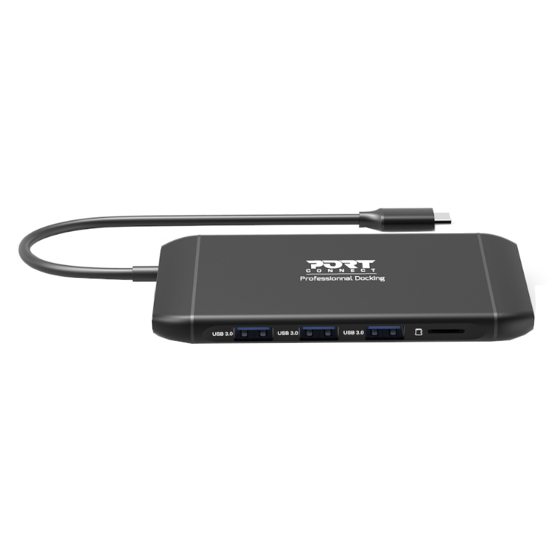 Port USB Type-C 4 x USB3.1|1 x Aux|Micro+SD Card Reader|1 x RJ45|1 x HDMI|1 x VGA|1 x Type-C PD Dock 100W - Black available in South Africa