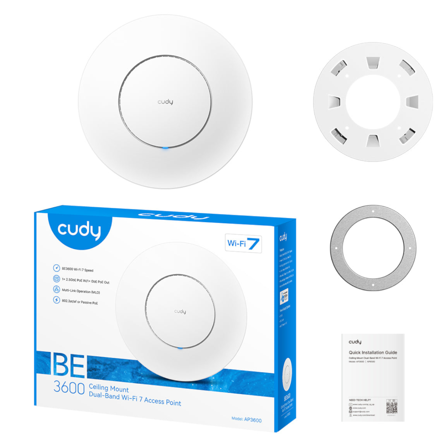 Cudy BE3600 2.5G Dual Band WiFi7 Ceiling Access Point - Image 4