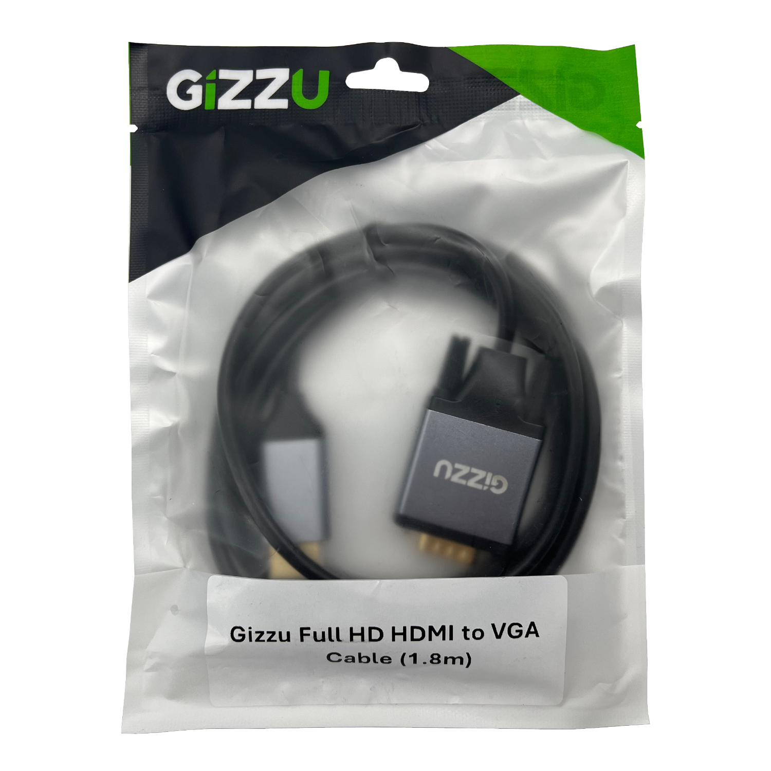 Gizzu Full HD HDMI to VGA Cable (1.8m) - Black available in South Africa