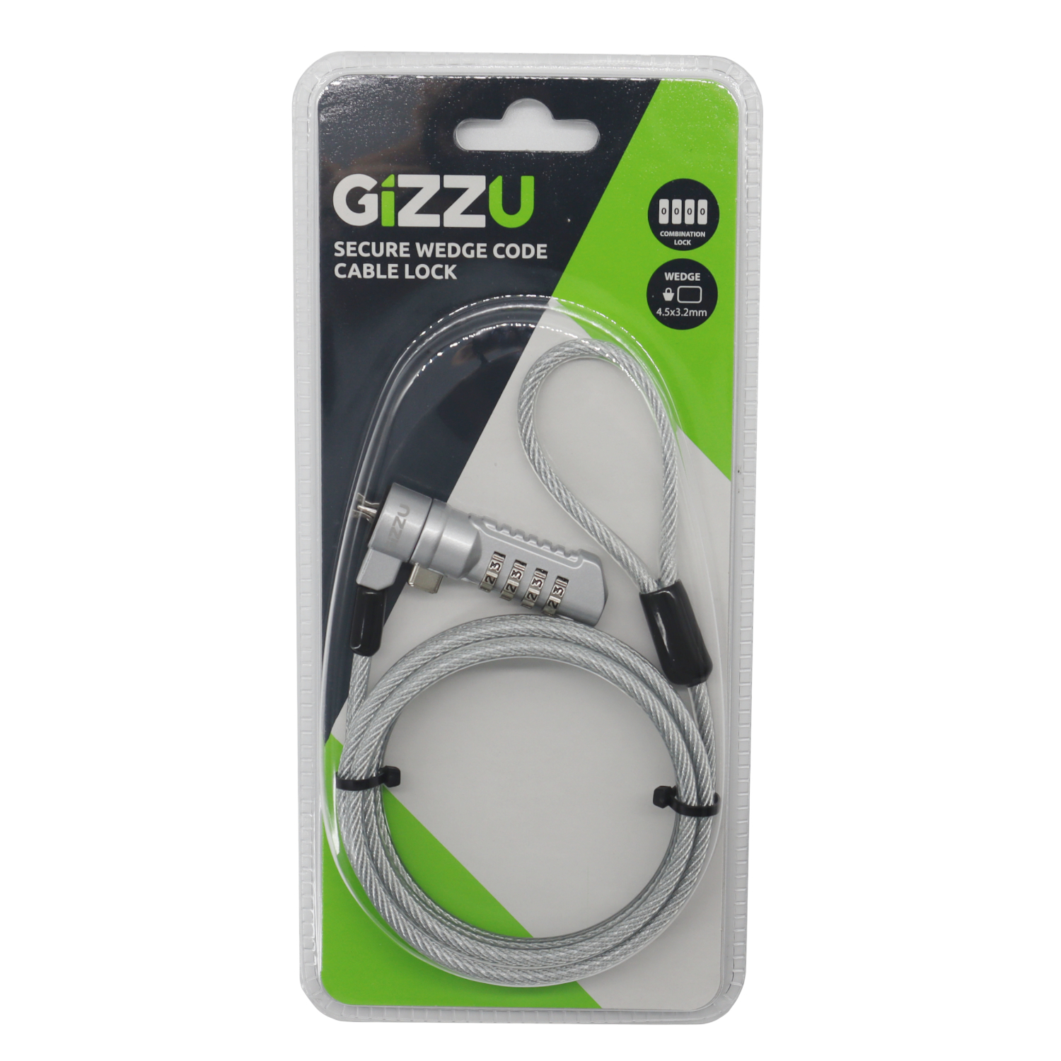 Gizzu Secure Wedge Code Cable Lock 1.8m available in South Africa