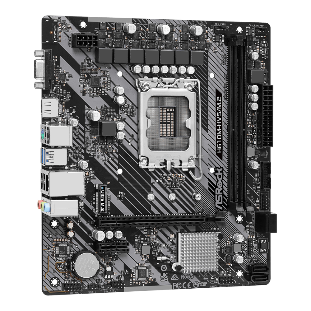 ASRock H610M-HVS/M.2 R2.0 Intel LGA 1700 m-ATX Motherboard - Image 5