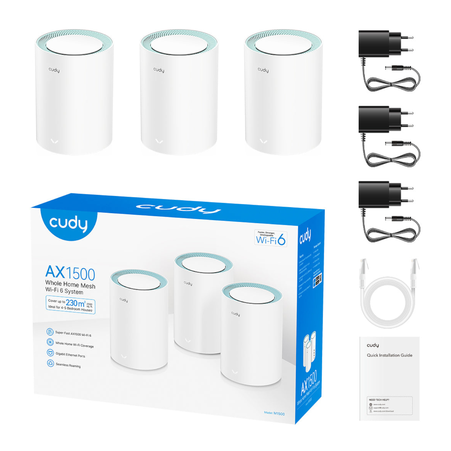 Cudy AX1500 Gigabit Mesh Wi-Fi 6 System – 3 Pack available in South Africa