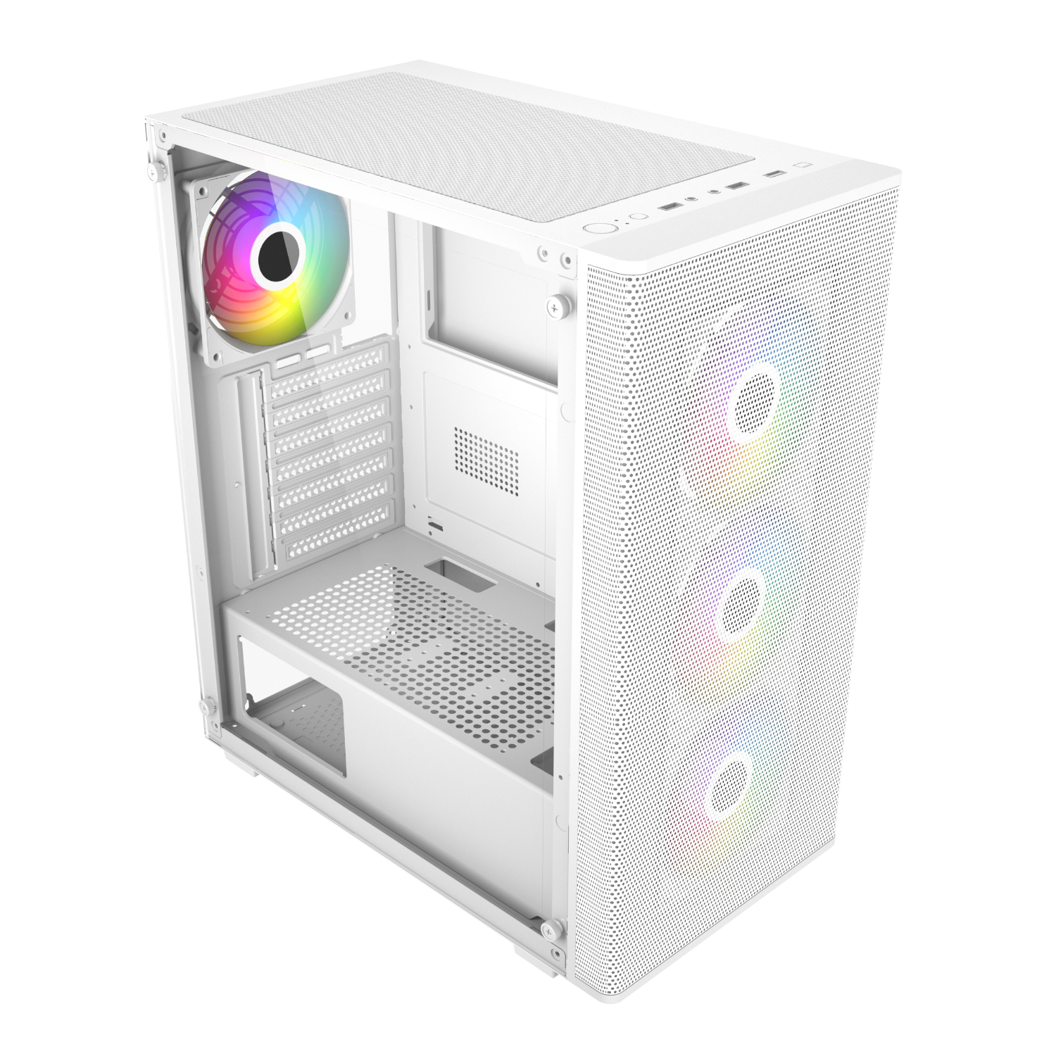 FSP M220 ATX Mid Tower Gaming Chassis - White - Image 5
