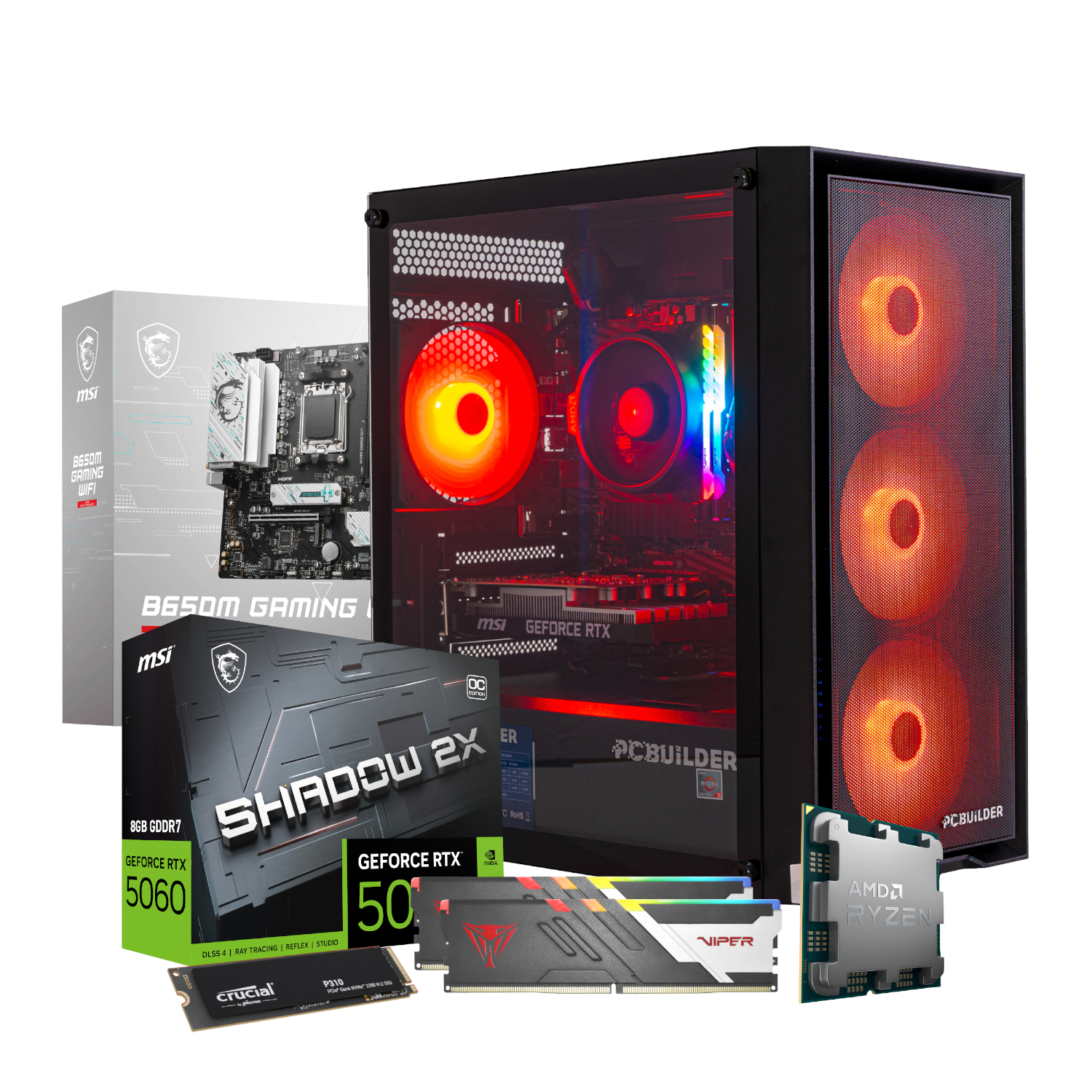 PCBuilder Ryzen 5 8400F RECON Windows 11 Gaming PC available in South Africa