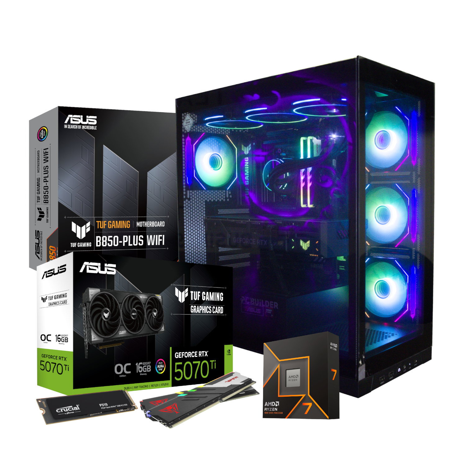 PCBuilder Ryzen 7 9700X VALOUR Windows 11 Gaming PC available in South Africa
