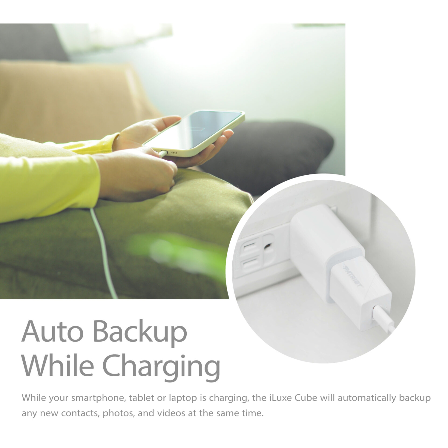 Patriot iLuxe Cube 128GB Type-C Smart Backup Solution - White - Image 4