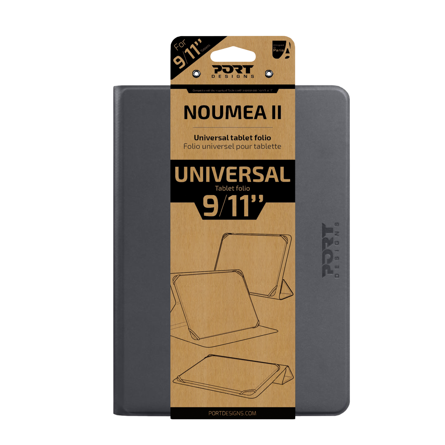 Port Designs Noumea II Universal 9/11" Tablet Folio – Grey available in South Africa