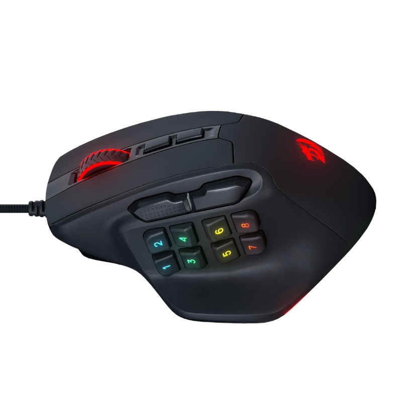 REDRAGON Aatrox 6200DP RGB MMO Gaming Mouse - Black - Image 5
