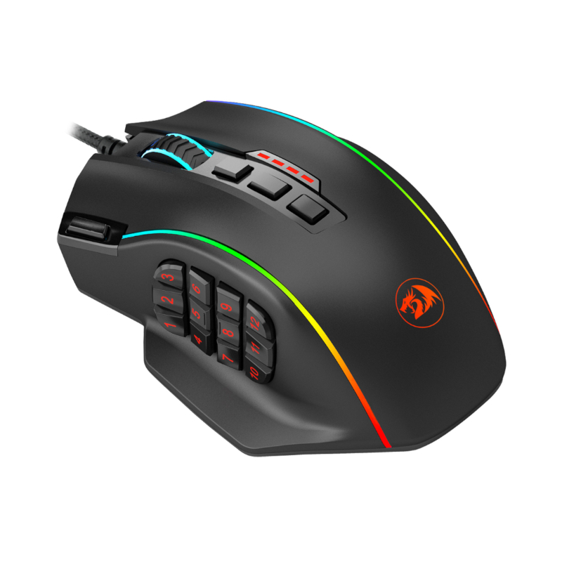 REDRAGON PERDICTION 4 12400DPI RGB MMO Ergo Gaming Mouse - Black - Image 5