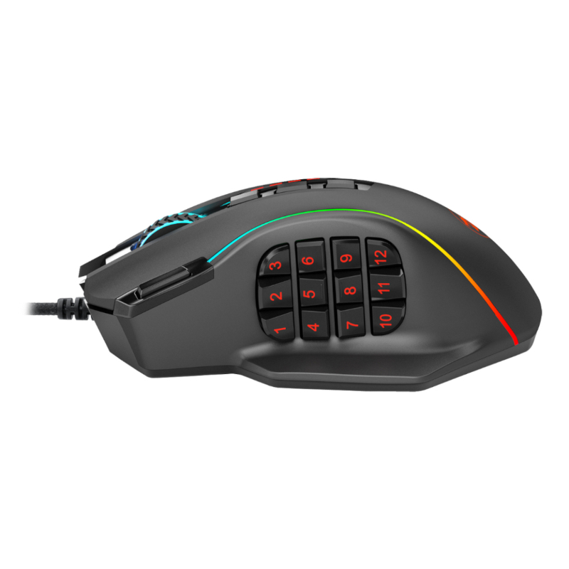 REDRAGON PERDICTION 4 12400DPI RGB MMO Ergo Gaming Mouse - Black - Image 4