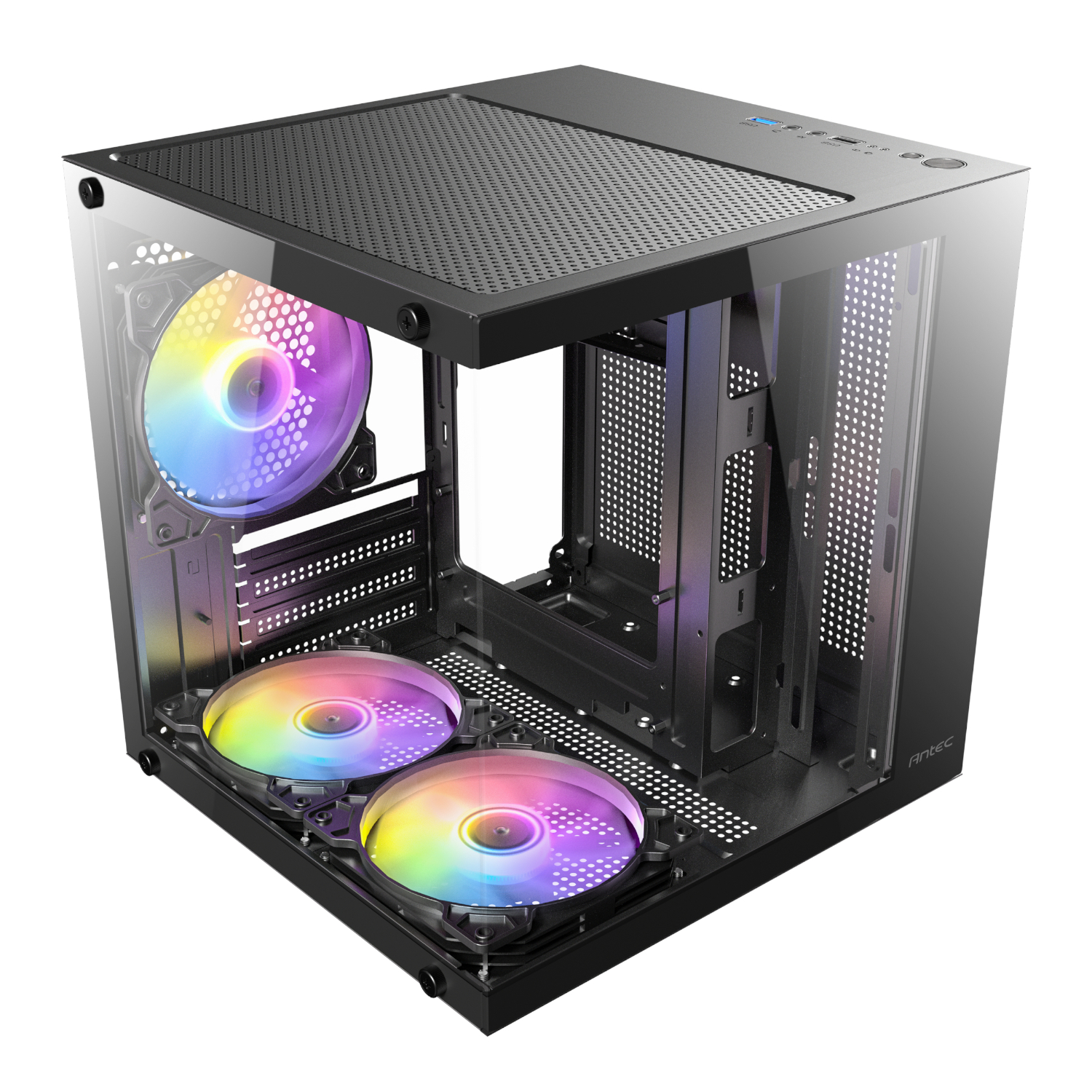 Antec VCX10M RGB Micro-ATX | ITX Mini -Tower Gaming Chassis - Black - Image 5