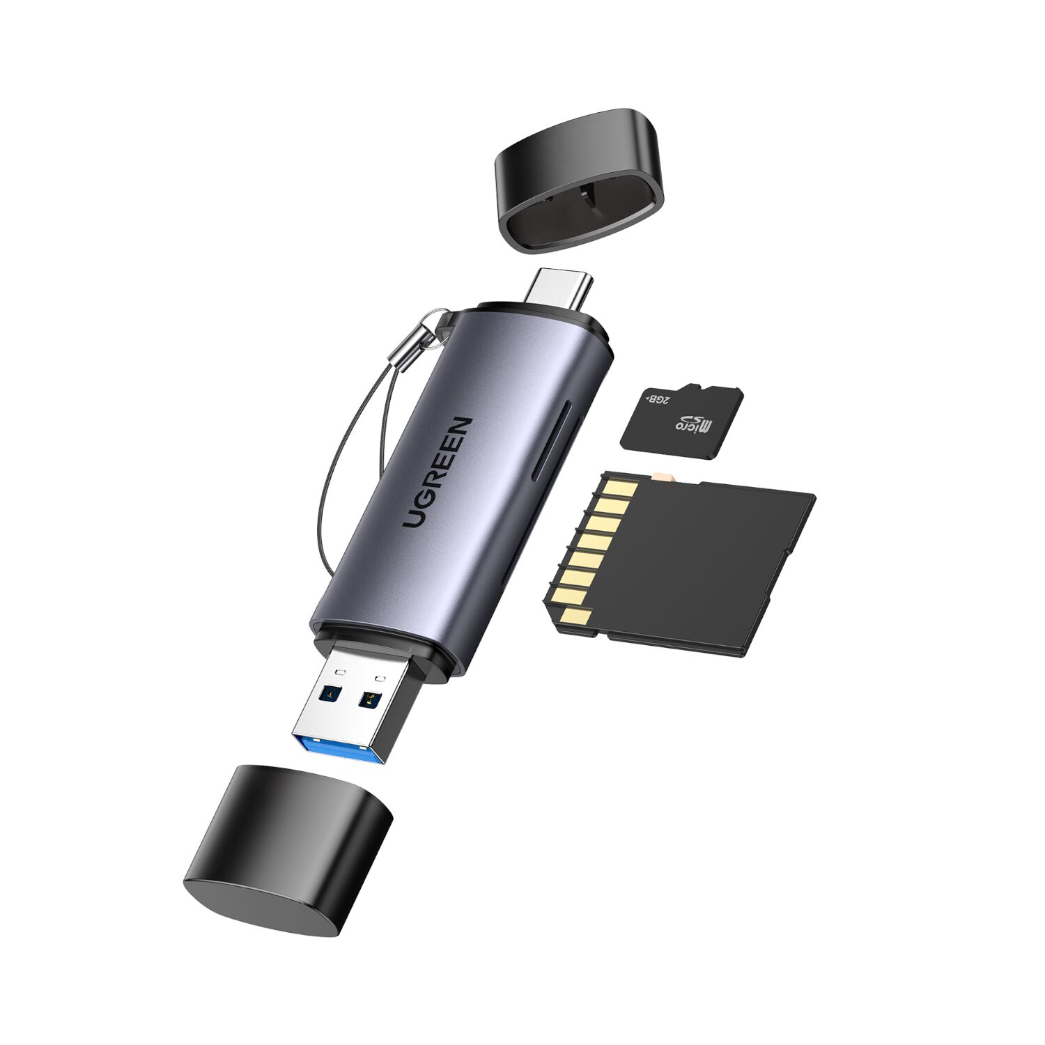 UGREEN CM185-50706 2-in-1 OTG Card Reader | Type-C | USB-A - Silver available in South Africa
