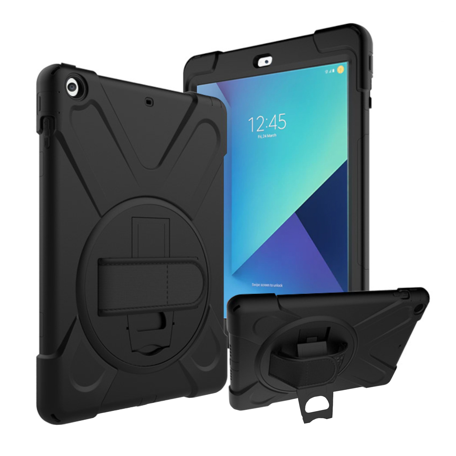 Port Designs Pro Shock 360 Rugged Protective and Rotative Folio for Samsung Galaxy Tab A9+ - Black - Image 3