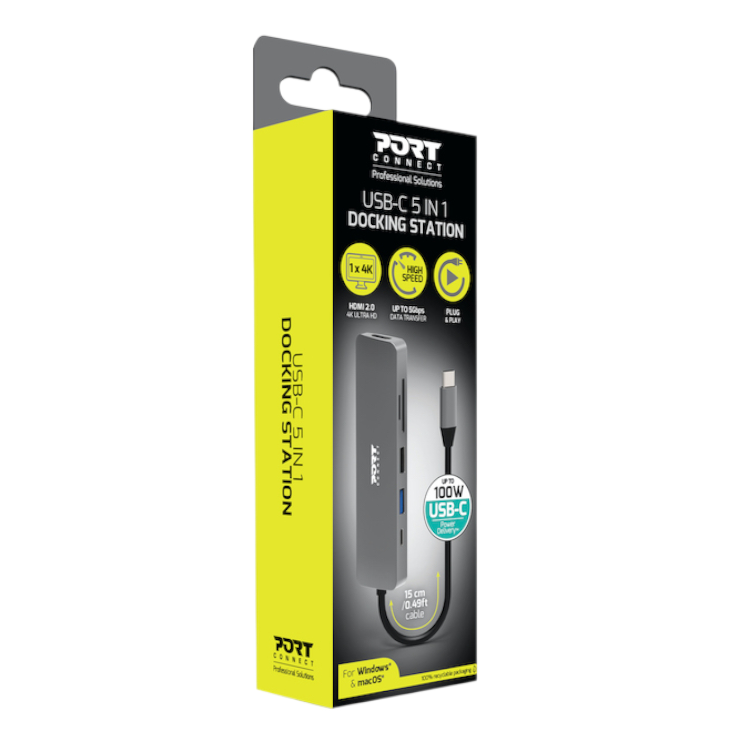 Port Connect 5-in-1 USB Type-C 4K Docking Station - Image 5