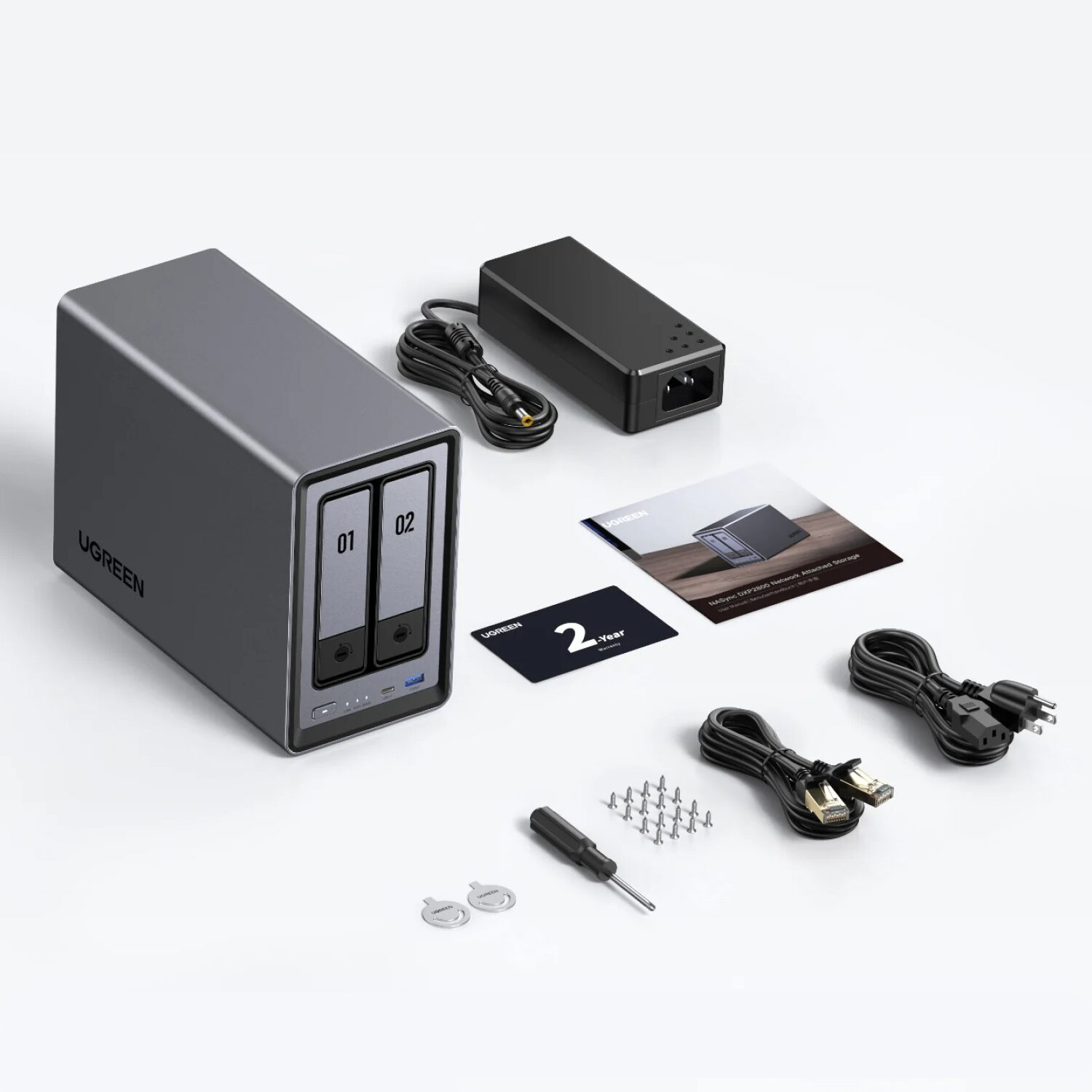 UGreen NASync DXP2800 2 Bay NAS with Seagate Ironwolf NAS 8TB SATA Hard Drive Bundle (2x 4TB) - Image 5