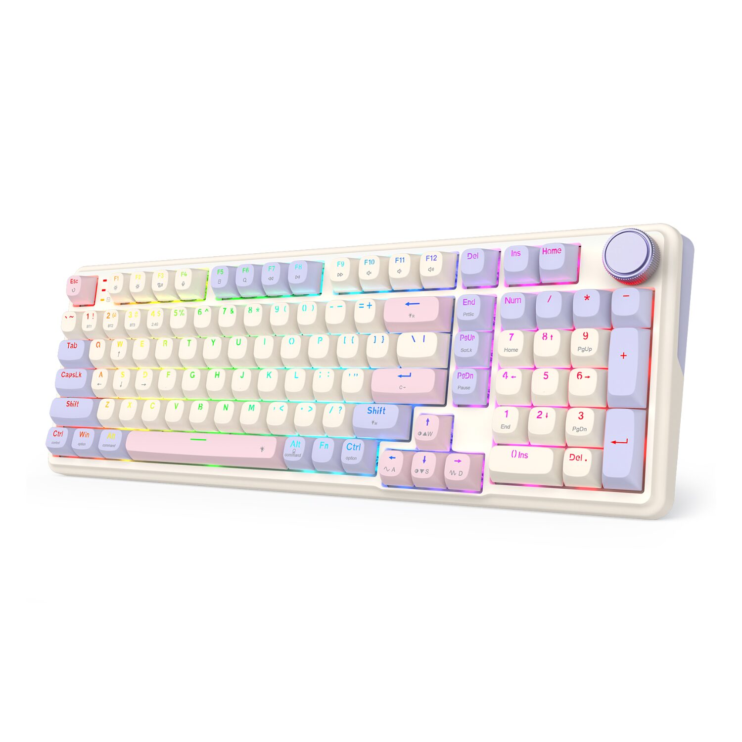 Redragon K768 EISA 100 RGB Wireless Gaming Keyboard - Lilac - Image 4