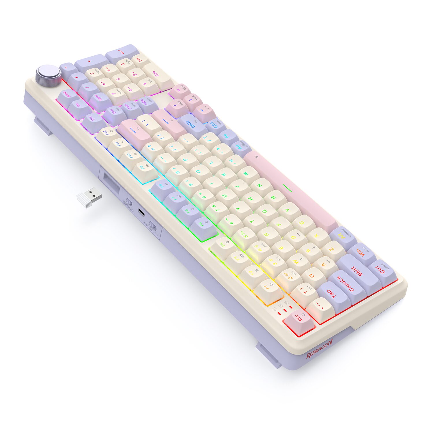 Redragon K768 EISA 100 RGB Wireless Gaming Keyboard - Lilac - Image 6