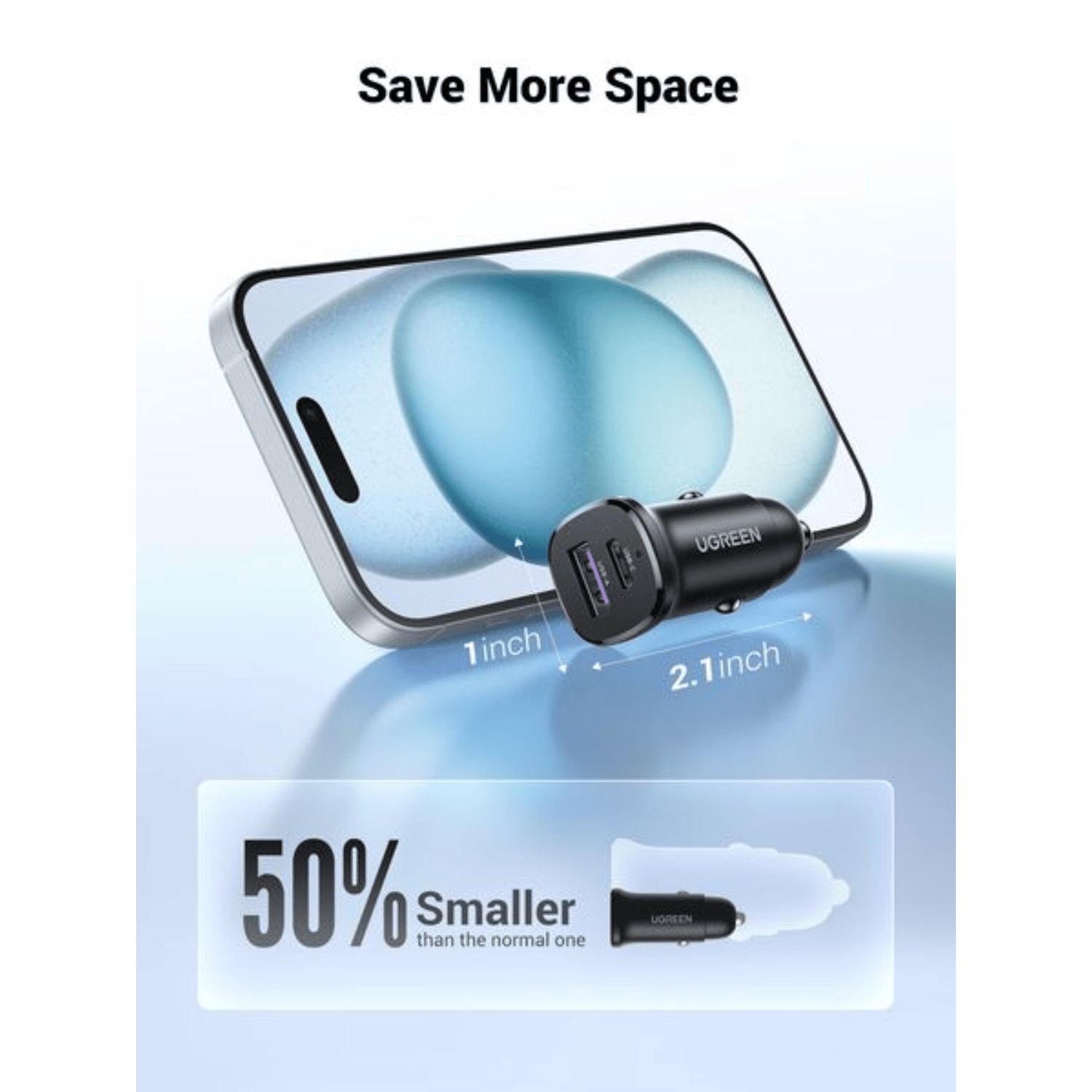 UGREEN Car Charger Fast Charging 30W 2Ports - Image 5