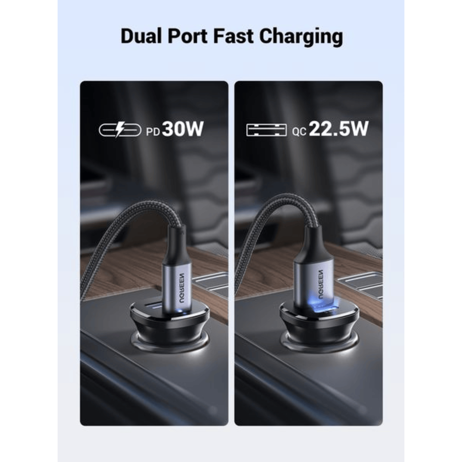 UGREEN Car Charger Fast Charging 30W 2Ports - Image 6