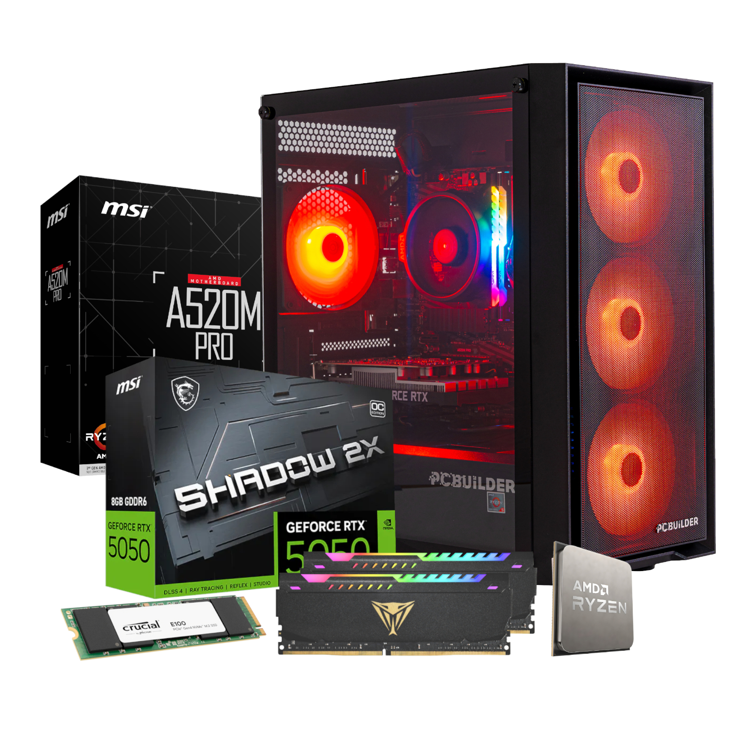 PCBuilder Ryzen 5 5500 RANGER Windows 11 Gaming PC - Image 2