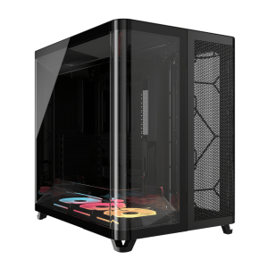 Corsair AIR 5400 LX-R RGB iCUE LINK Triple Chamber Mid-Tower PC Case - Black
