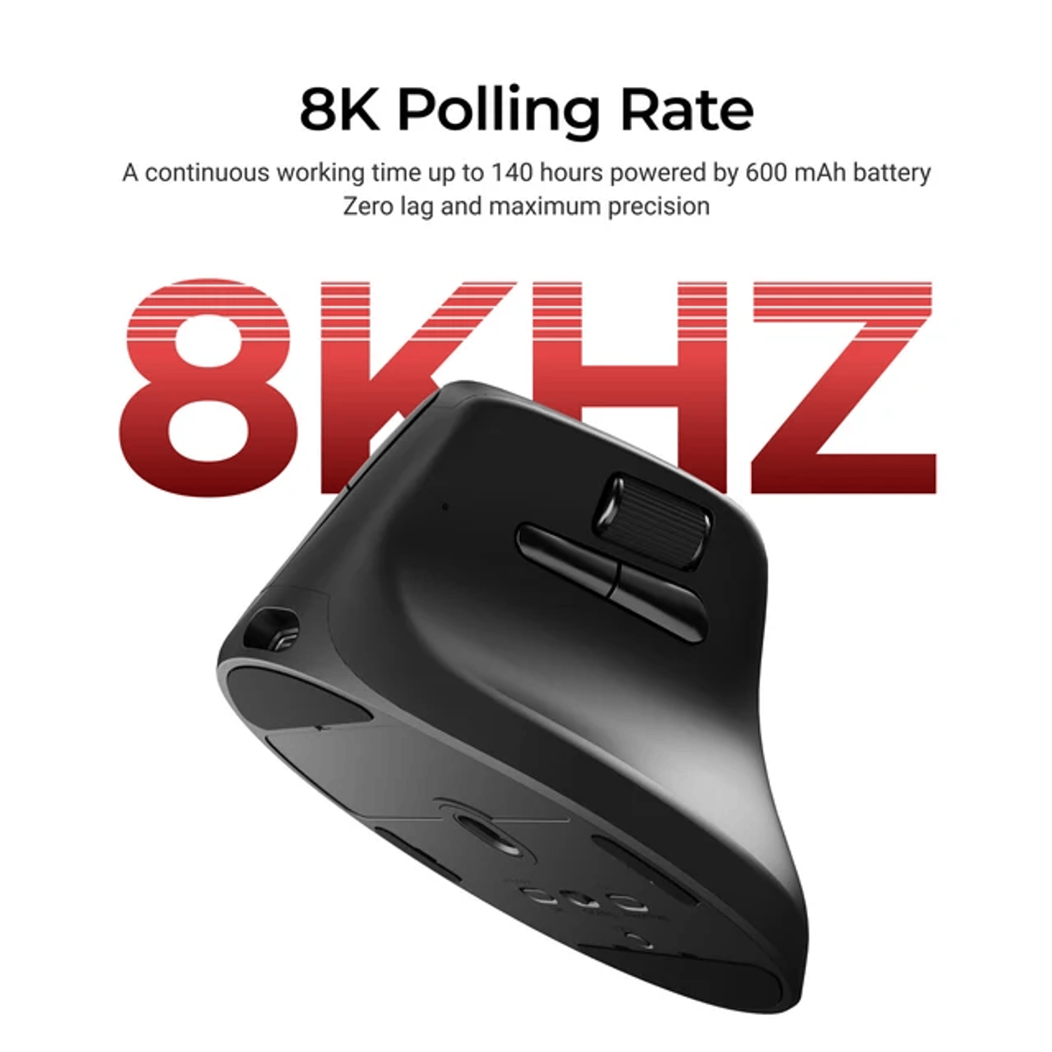 Keychron M5-A29 1K Wireless Mouse (BT/2.4GHz/Wired) - Black - Image 9