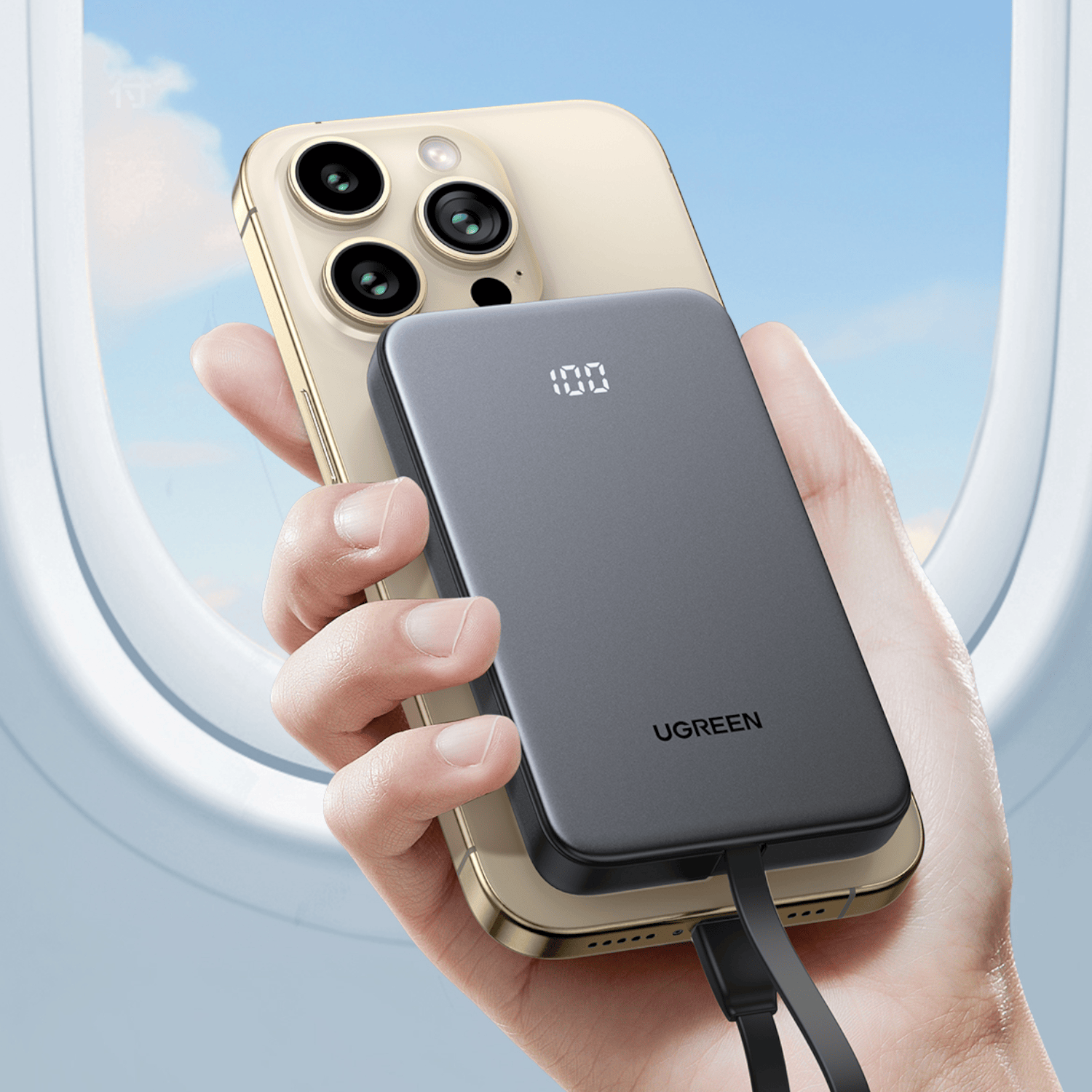 UGREEN 10000mAh 20W Power Bank with Built-in Cable - Image 5