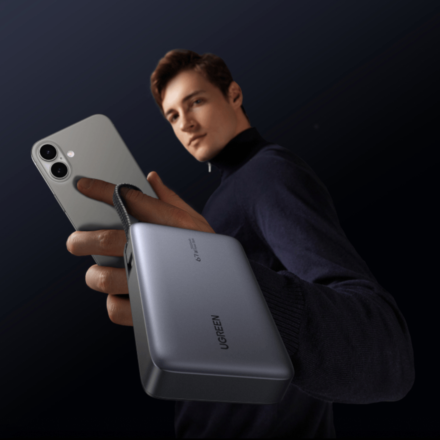 UGREEN 20000mAh 67W Nexode Power Bank with Built-in Cable - Image 2