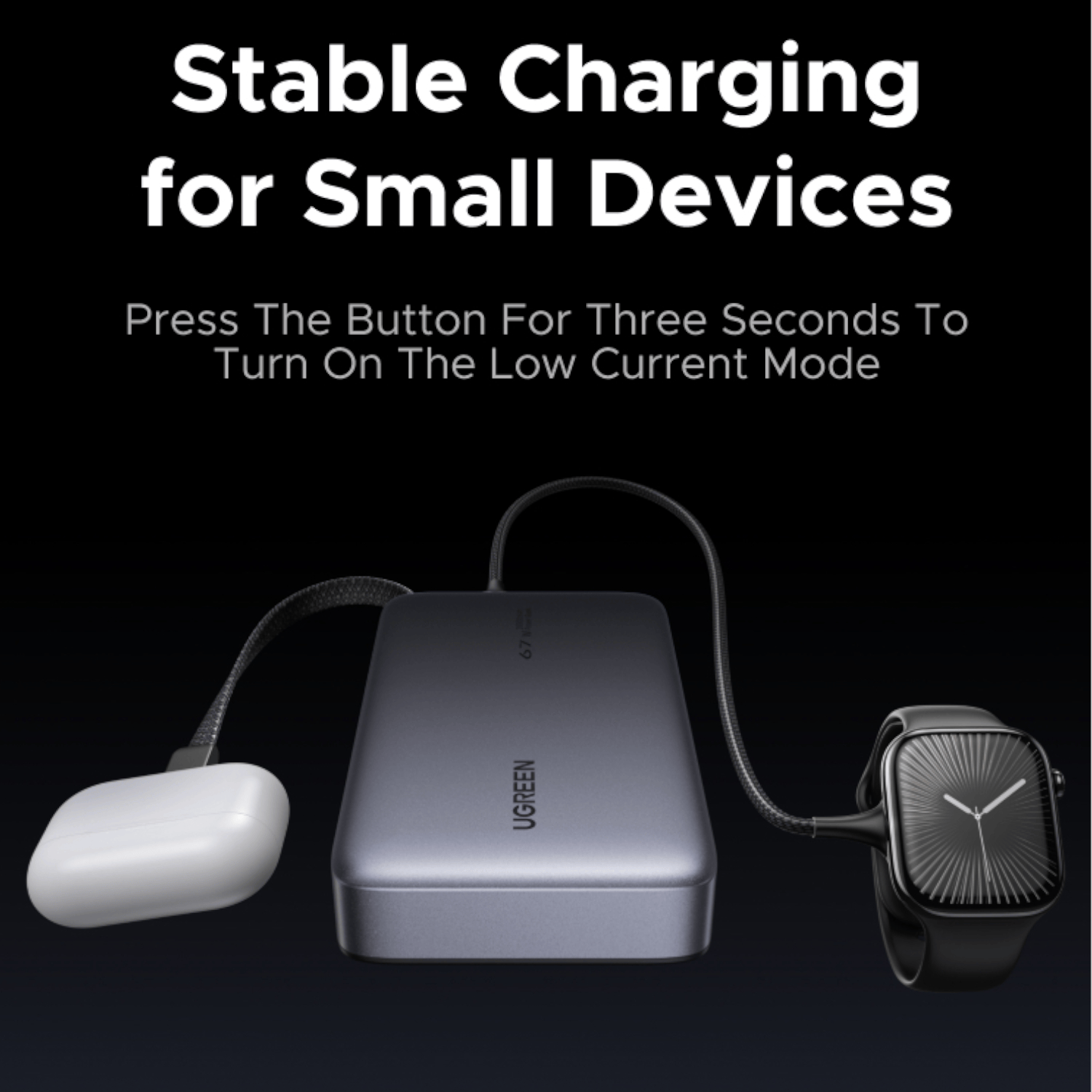 UGREEN 20000mAh 67W Nexode Power Bank with Built-in Cable - Image 3